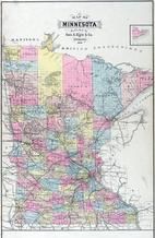 Minnesota State Map, Fillmore County 1896